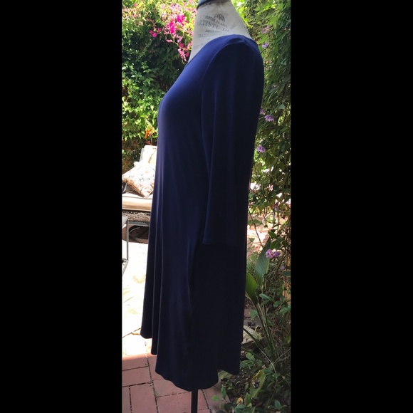 Eileen Fisher EUC Super Soft Cobalt Blue Dress w/ Pockets Sz. M - Picture 4 of 7